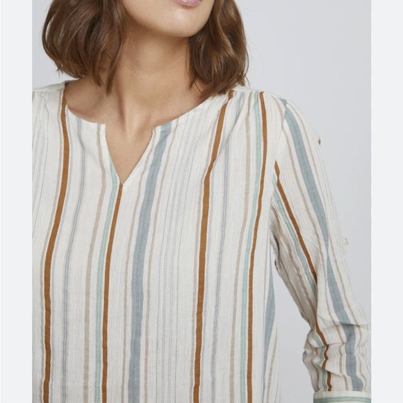 FRANSA Fanadja Blouse Cotton 3/4 Sleeves V Neck Size XL - Picture 4 of 15